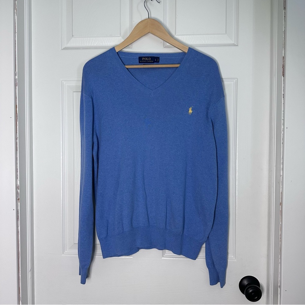Ralph Lauren Blue V-Neck Sweater